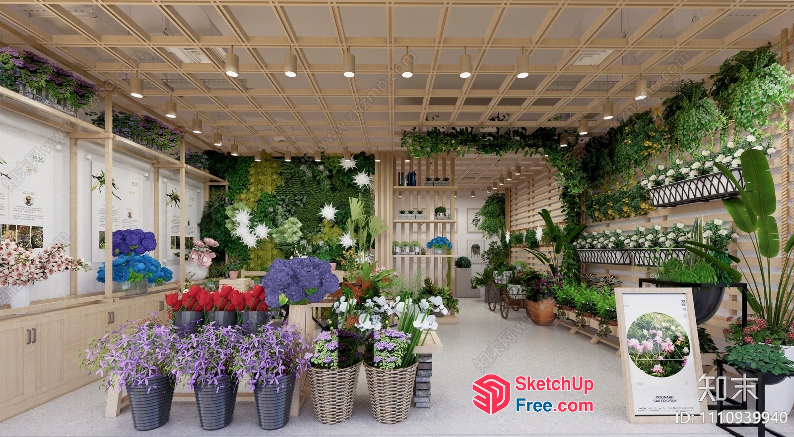 Flower Shop Interior With Modern And Elegant Decor 3D SketchUp File