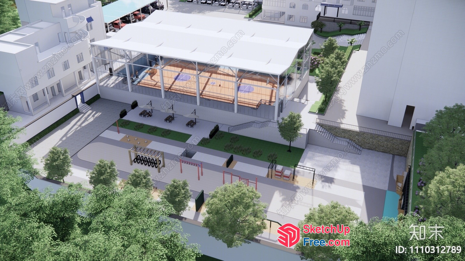 Modern Outdoor Sports Facility 3D SketchUp File