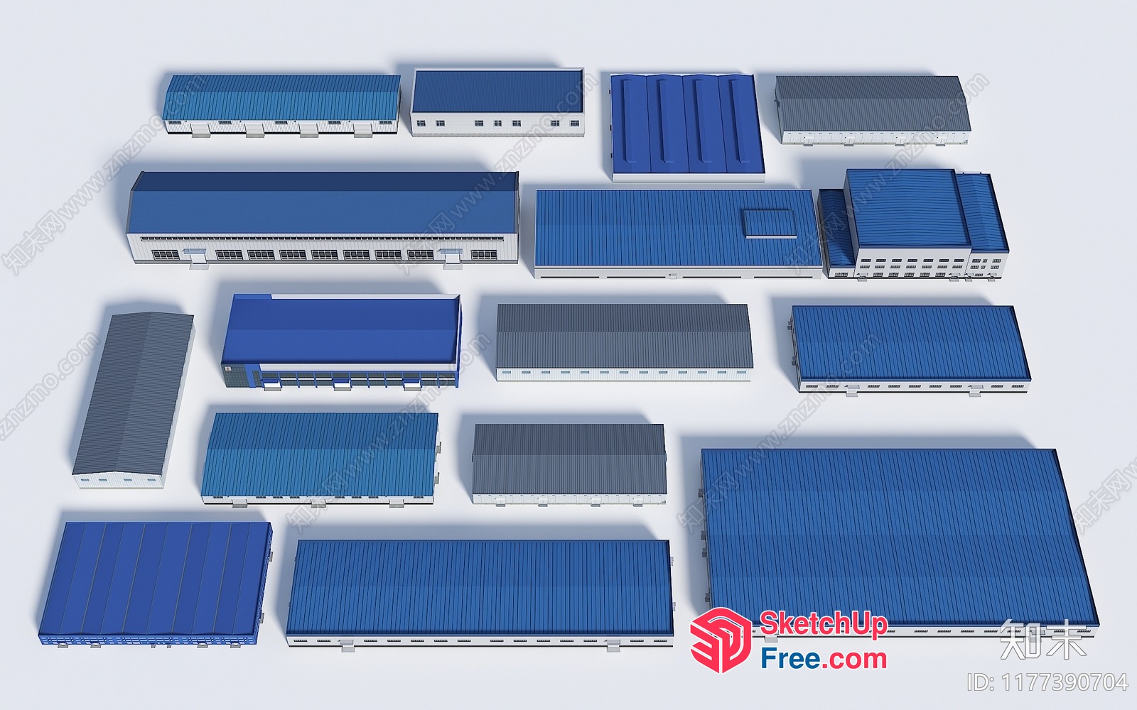 Industrial Park Buildings 3D SketchUp File