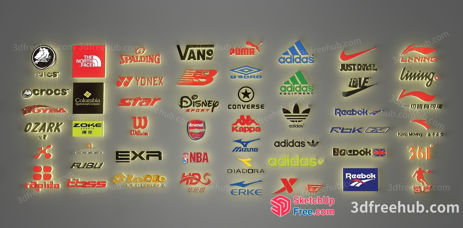 A Collection Of Various Brand Logos 3D SketchUp File