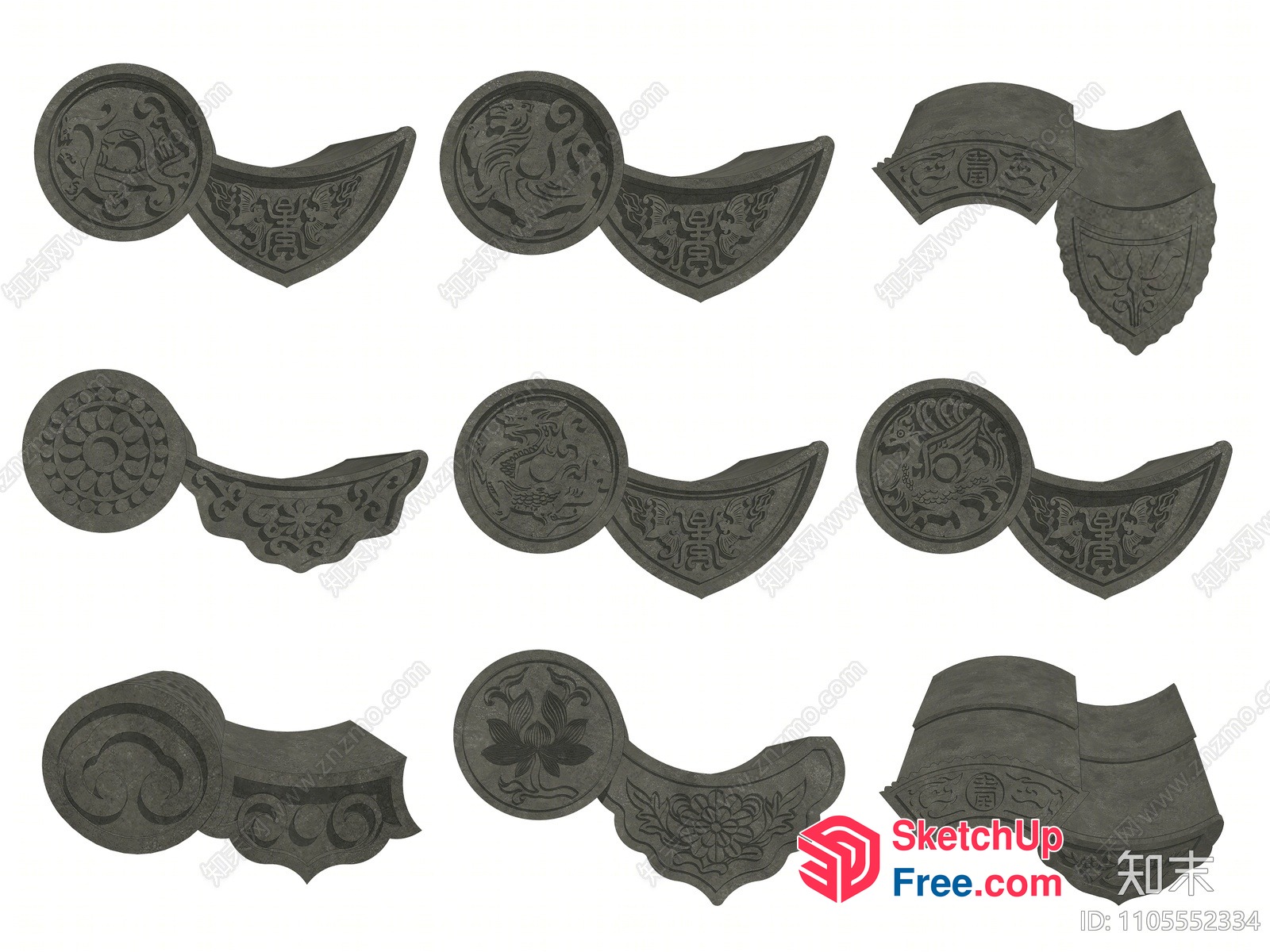 Ornate Decorative Elements Collection 3D SketchUp File