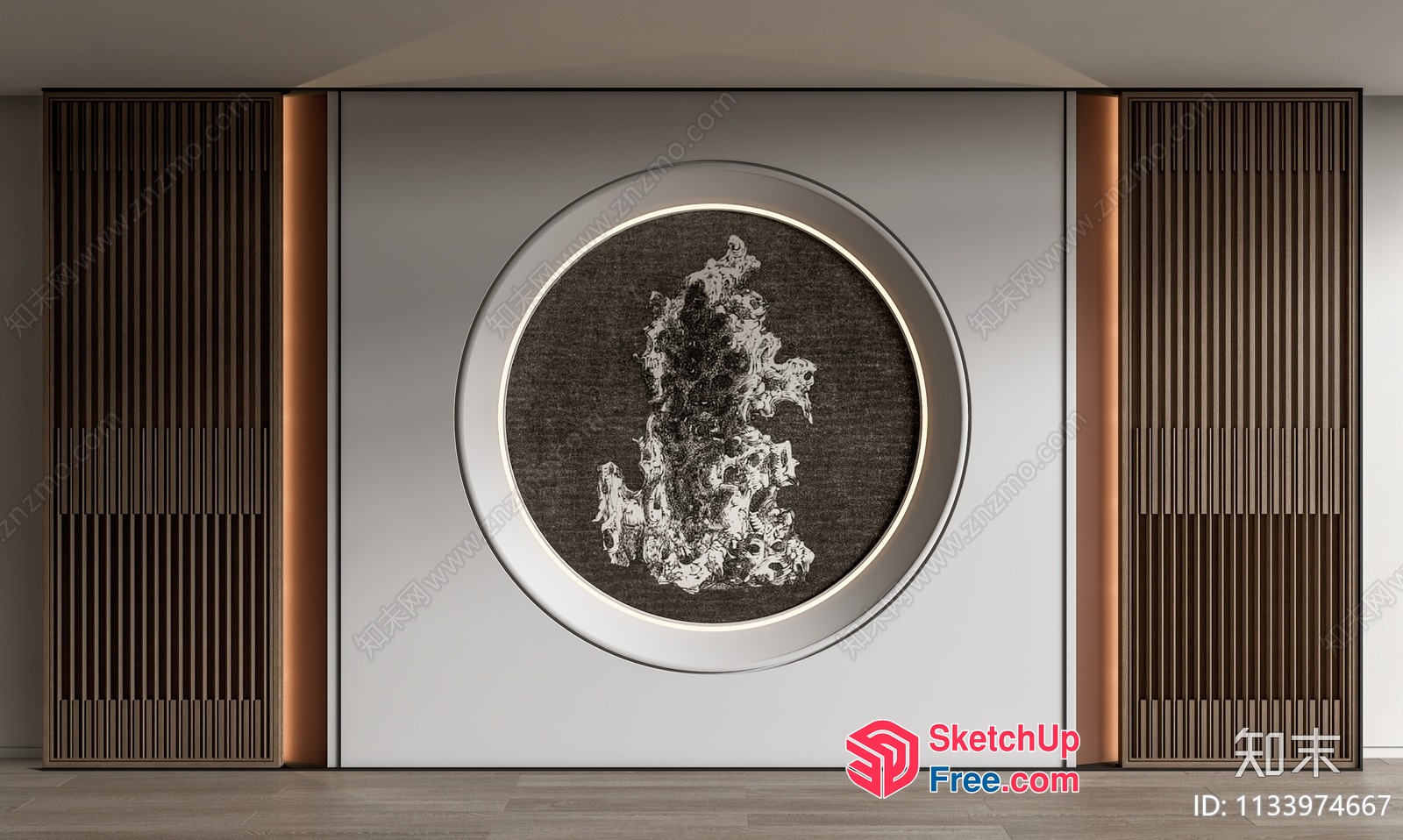 Elegant Modern Asian-Inspired Interior Design 3D SketchUp File
