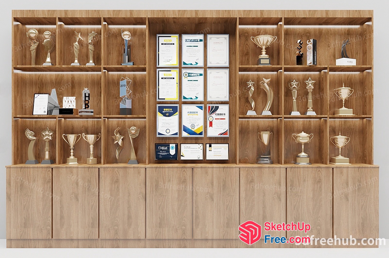 Trophies And Awards Display 3D SketchUp File
