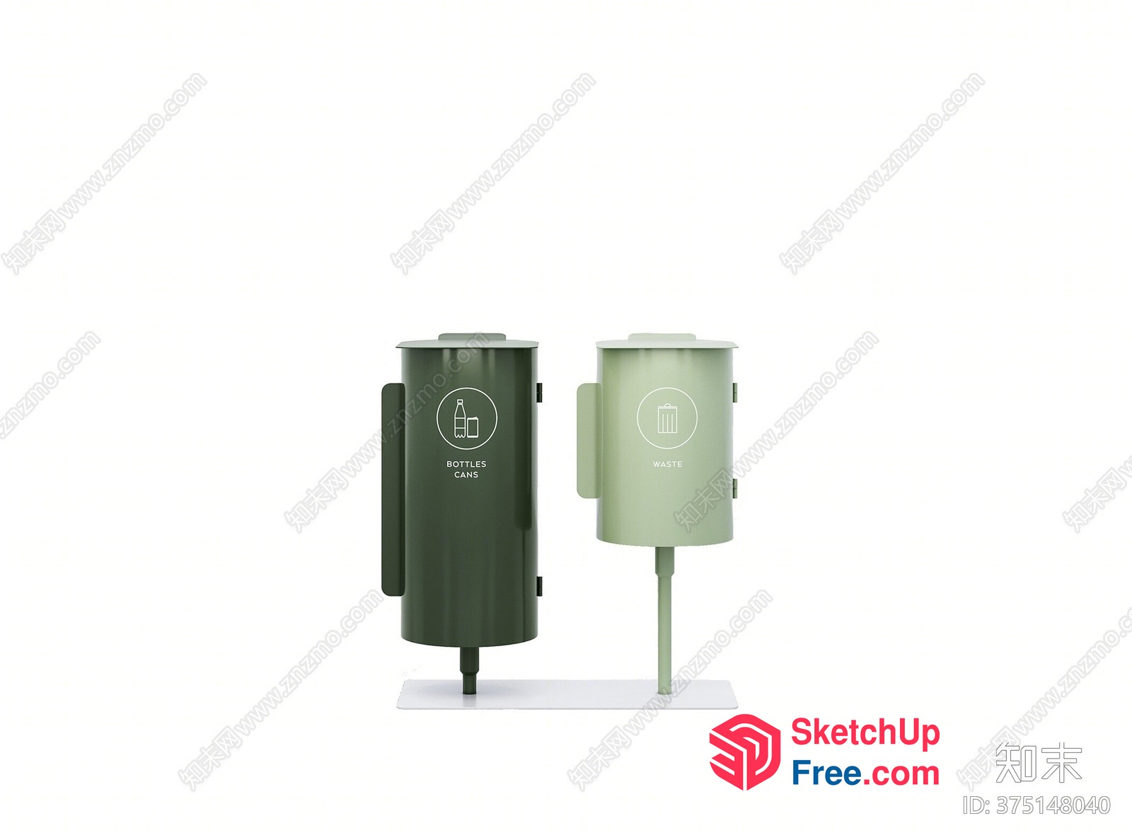 Recycle Bins For Bottles And Waste 3D SketchUp File