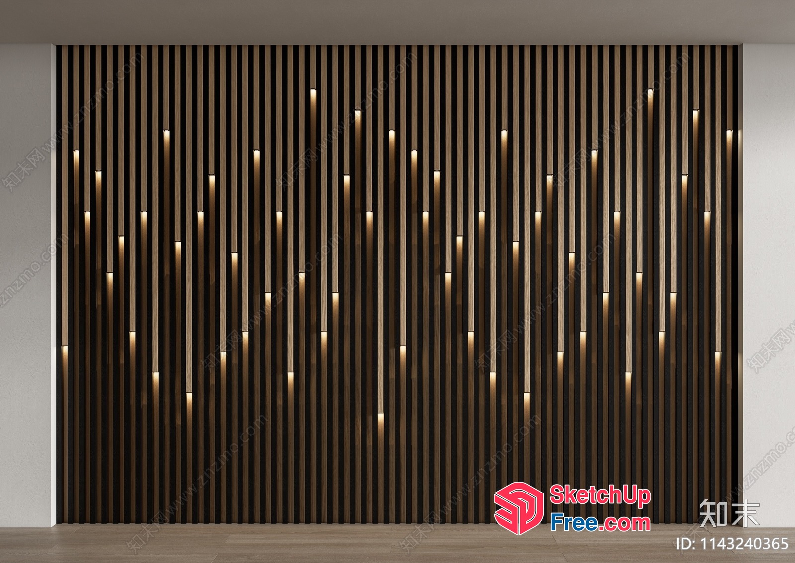 Modern Minimalist Partition Screen With Ambient Lighting 3D SketchUp File