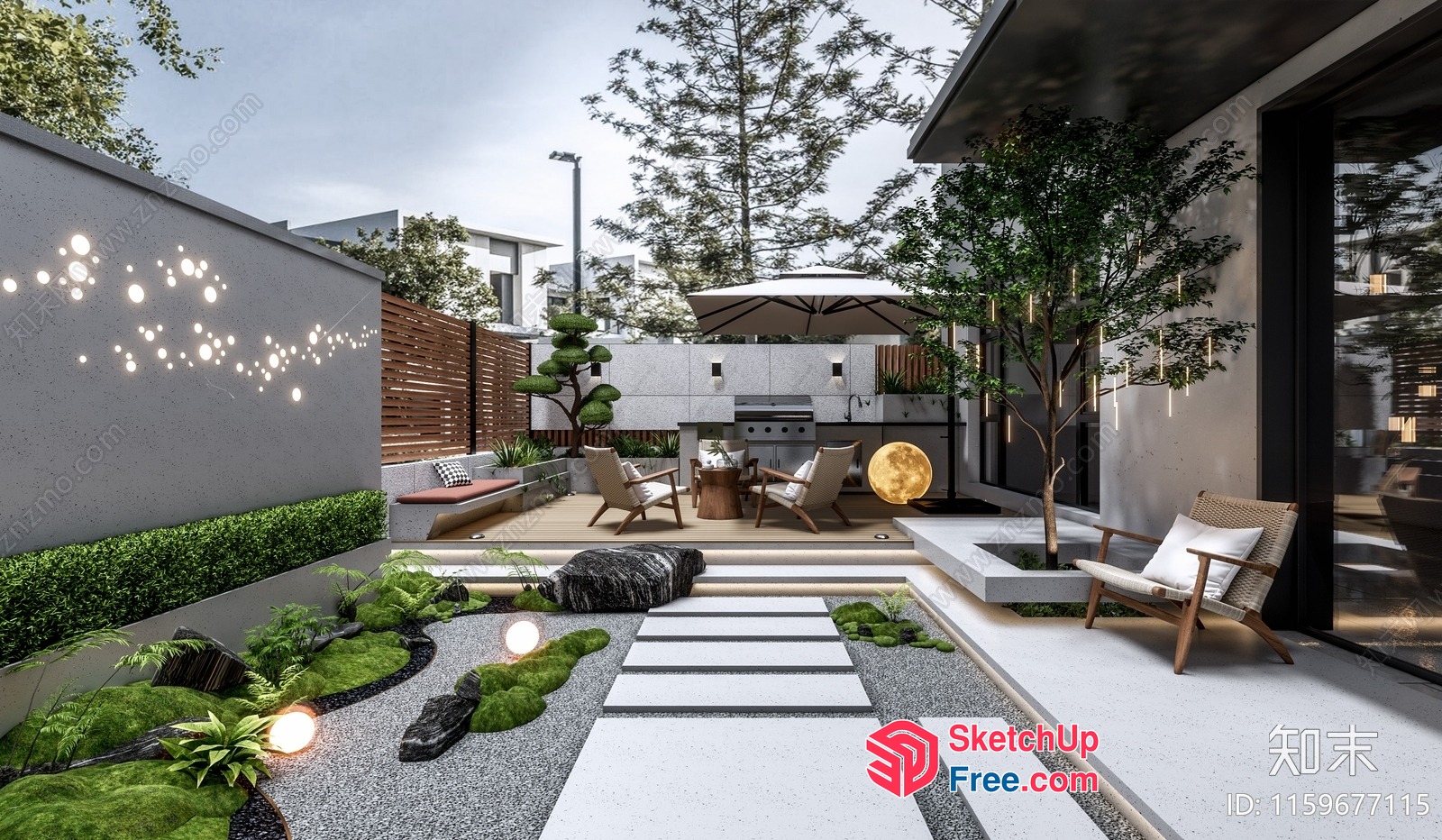 Modern Outdoor Patio Decor 3D SketchUp File