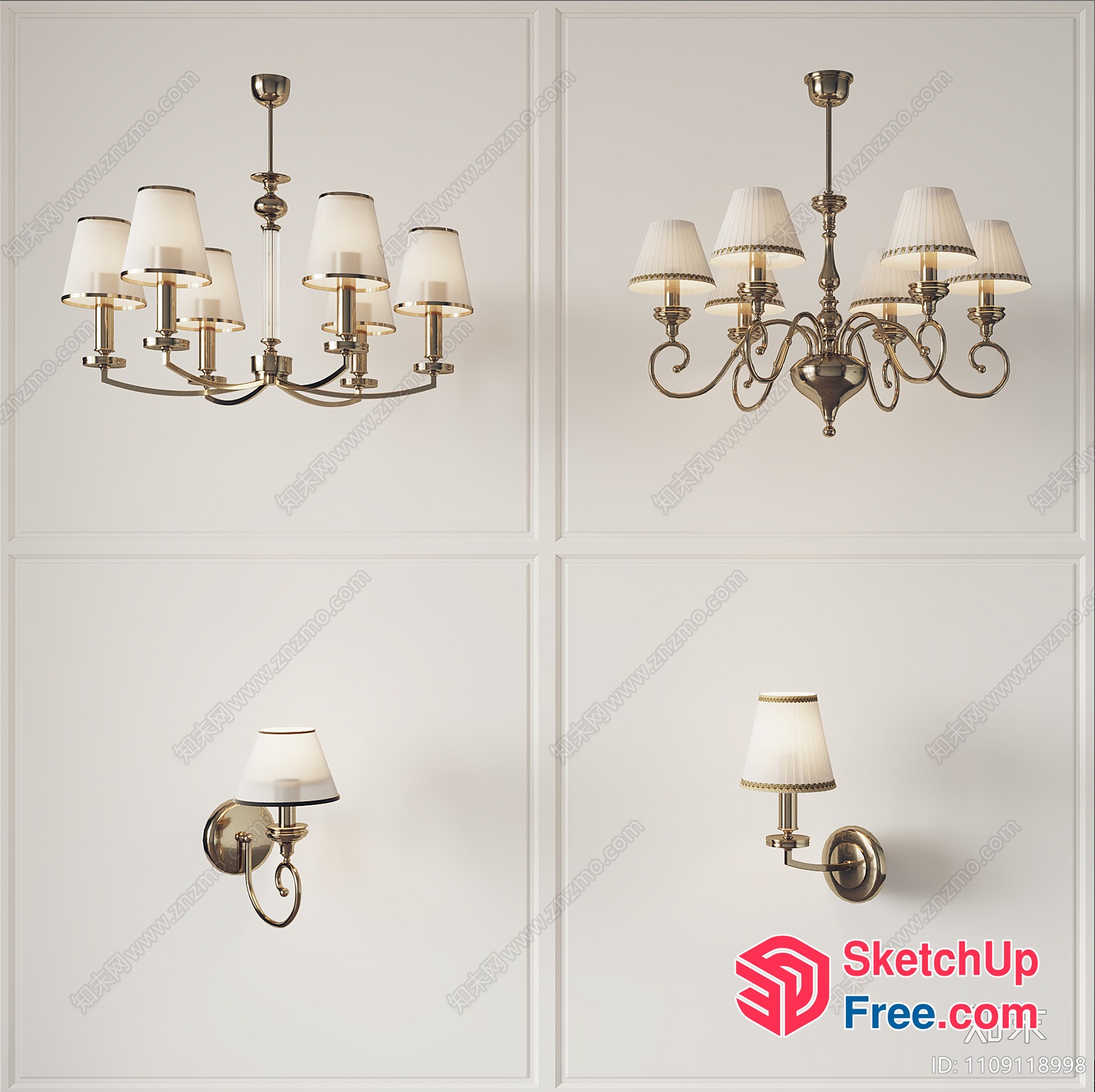 Elegant Chandeliers And Wall Lights 3D SketchUp File