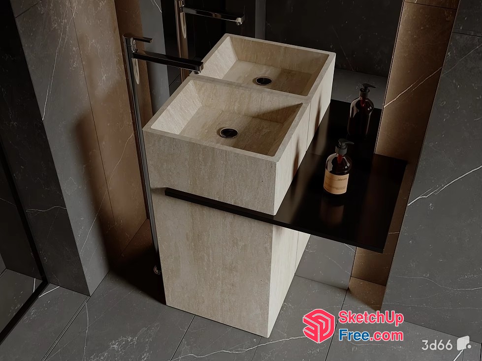 Modern Bathroom Sink And Faucet 3D SketchUp File