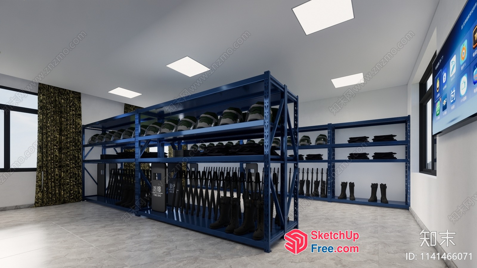 Military Equipment Storage Room 3D SketchUp File