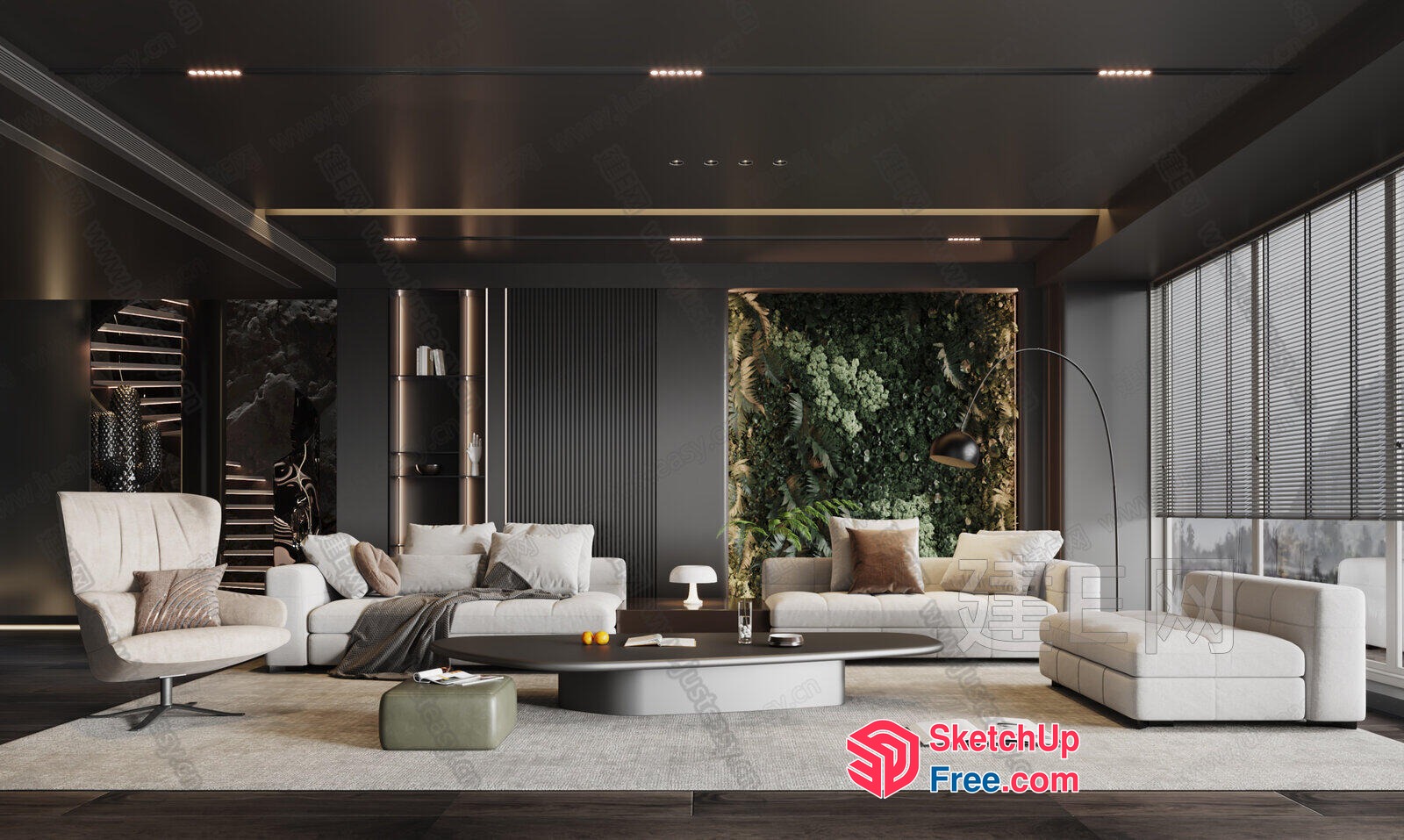 Luxurious Modern Living Room Interior 3D SketchUp File