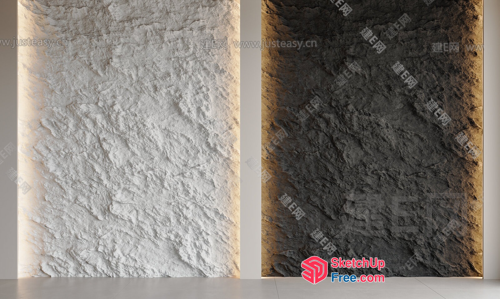 Natural Stone Wall Interior Design 3D SketchUp File
