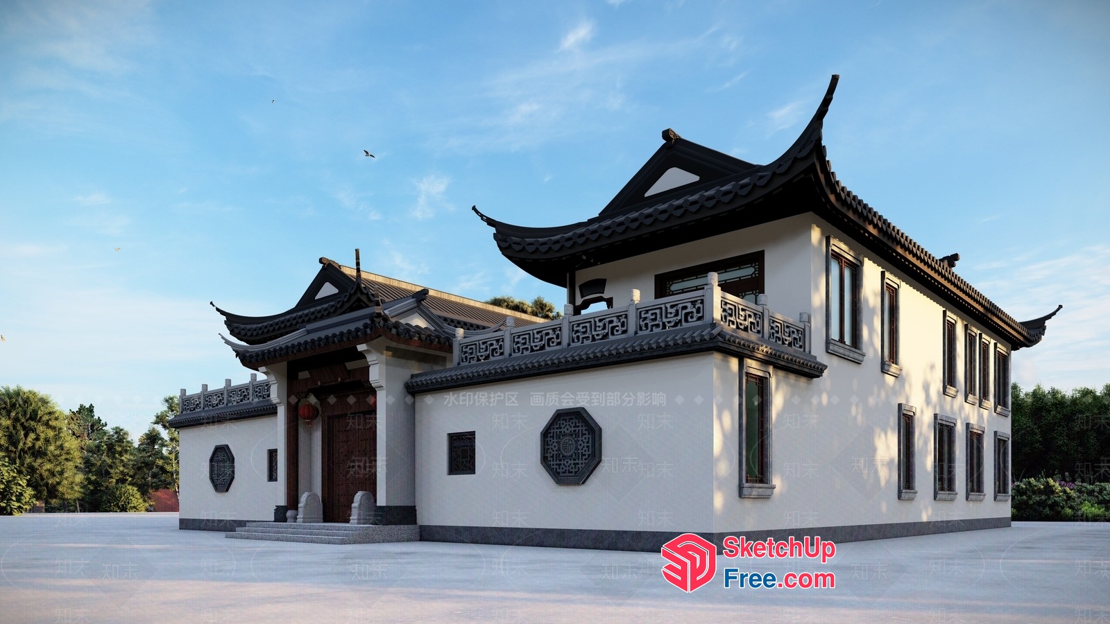 Traditional Chinese Architecture Exterior 3D SketchUp File