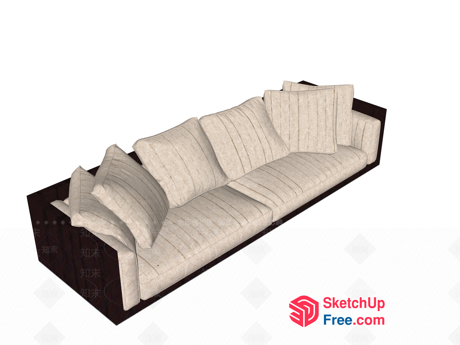 Minimalist Style Sofa With Pillows 3D SketchUp File