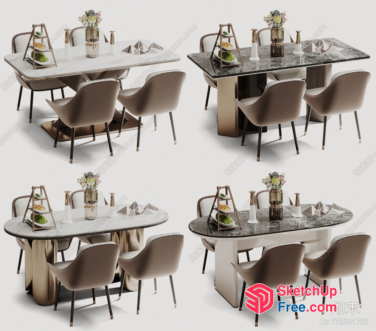 Modern Dining Table Sets 3D SketchUp File