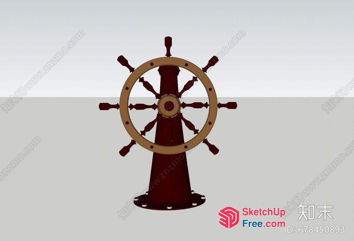 Antique Ship Wheel 3D SketchUp File