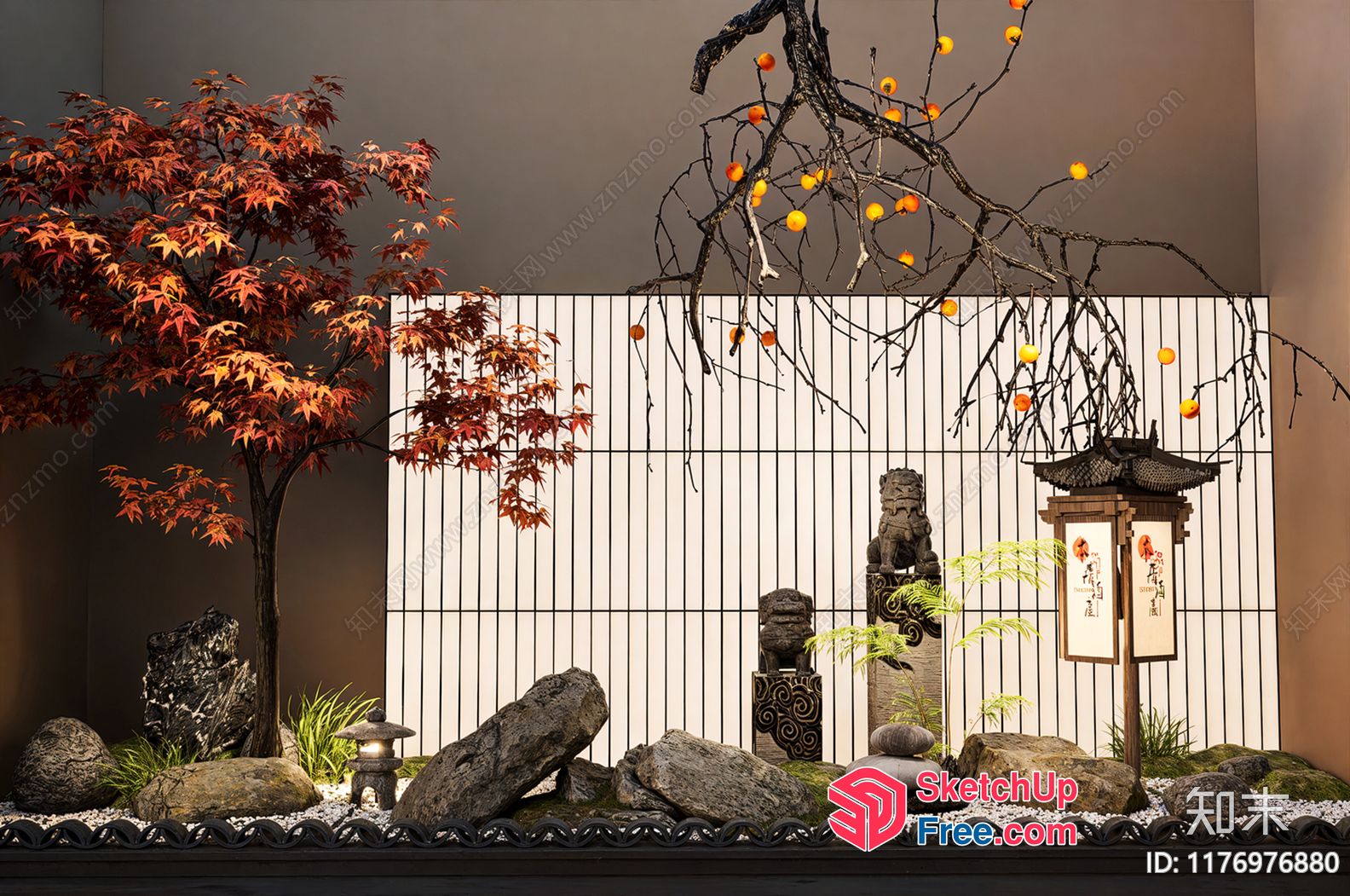 Japanese-Inspired Interior With Natural Elements 3D SketchUp File