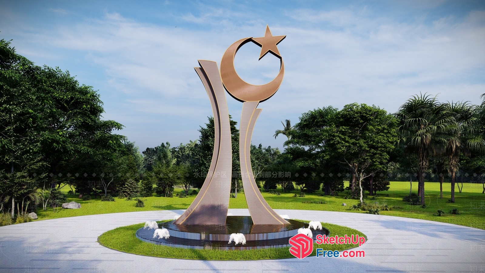Ornate Outdoor Memorial 3D SketchUp File