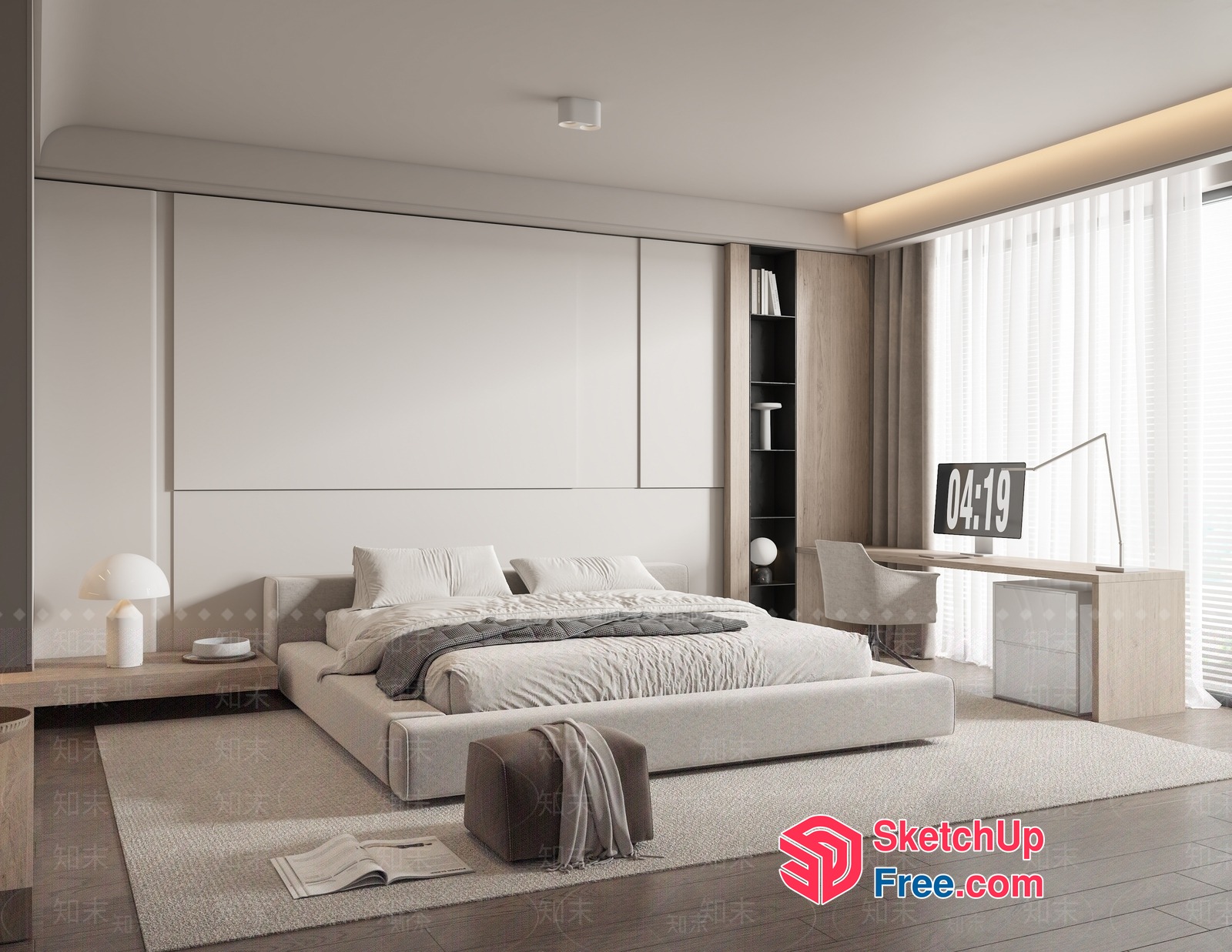 Modern Minimalist Bedroom Interior Design 3D SketchUp File