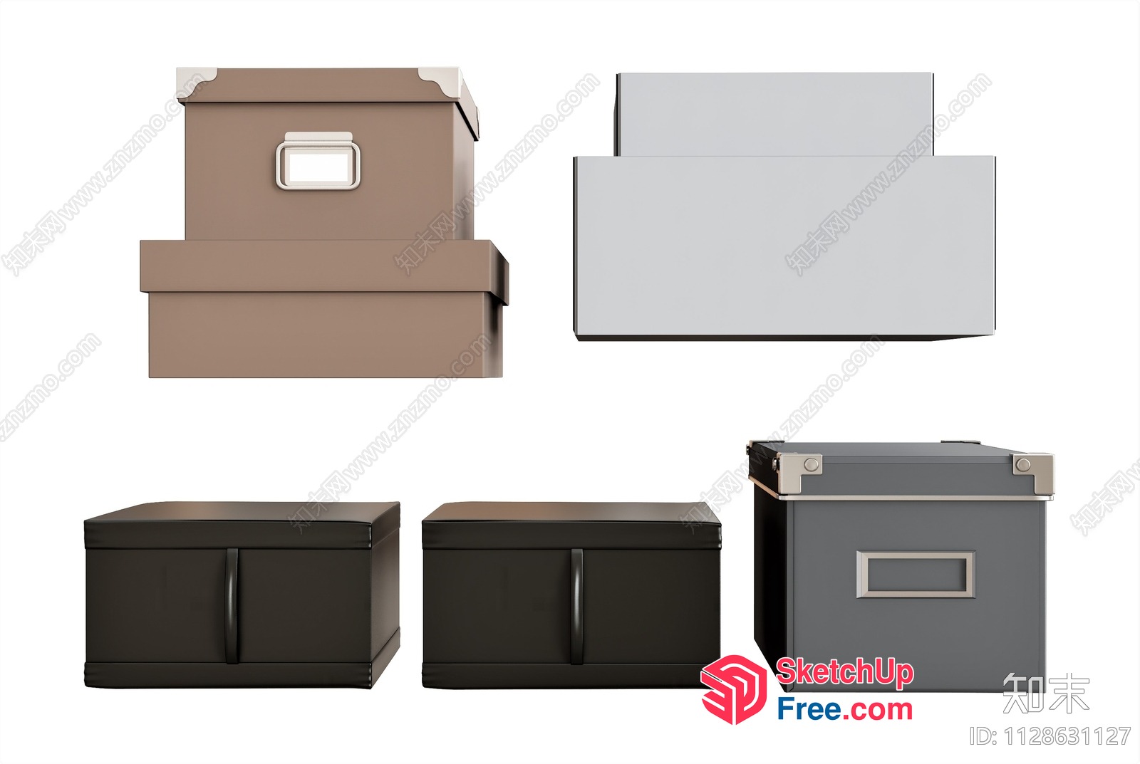 Storage Boxes In Various Styles 3D SketchUp File