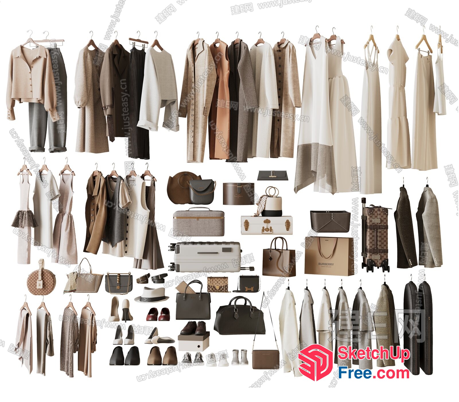 Elegant And Sophisticated Clothing And Accessories Collection 3D SketchUp File