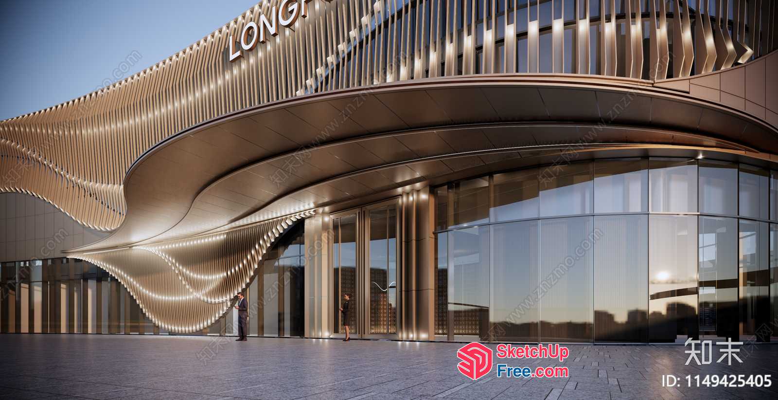 Modern Commercial Street Exterior 3D SketchUp File