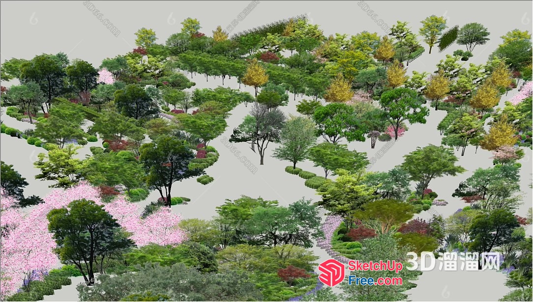 3D Rendering Of A Serene Forest Landscape 3D SketchUp File