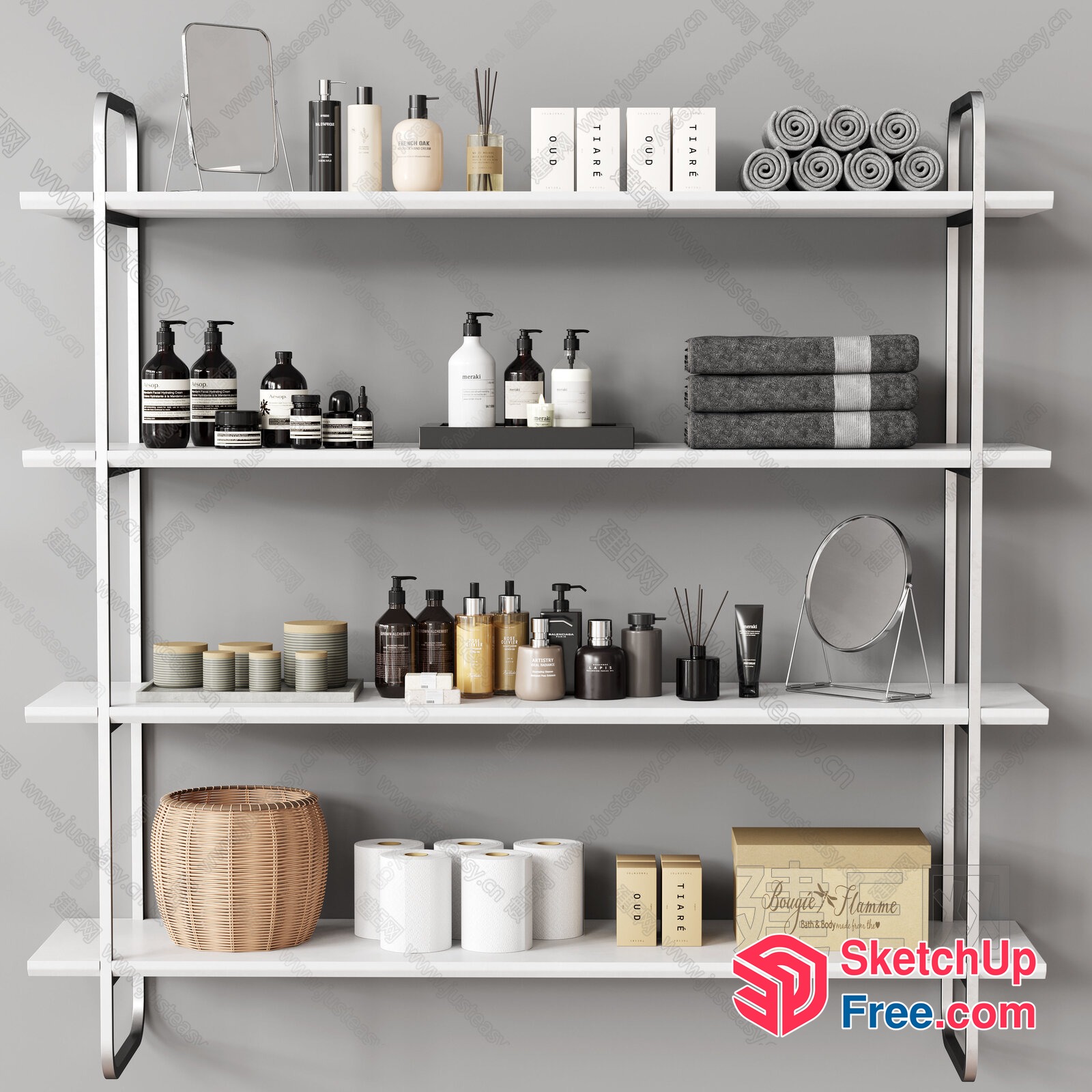 Elegant Shelf Display Of Home Decor And Accessories 3D SketchUp File