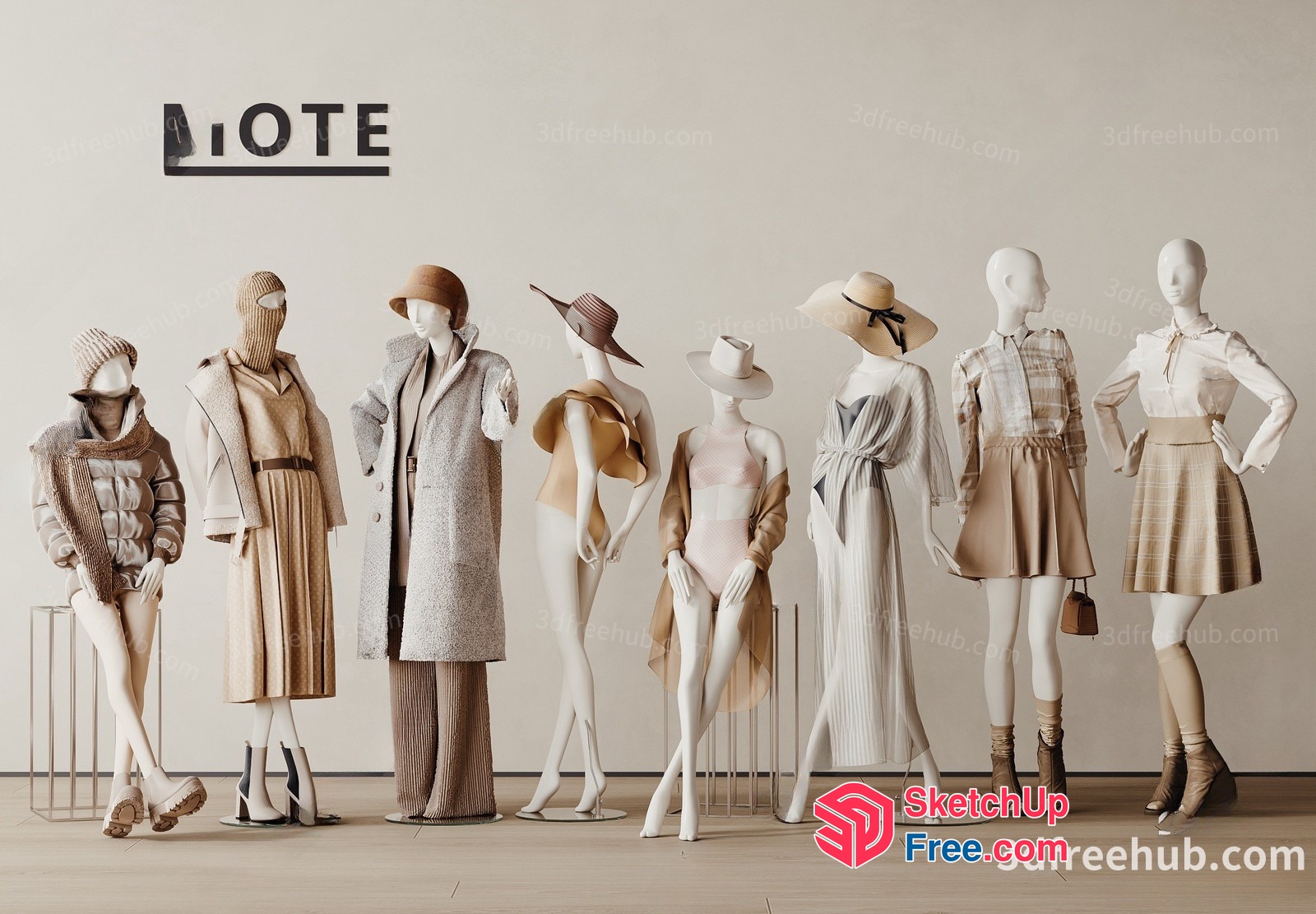 Modern Fashion Display - Minimalist Style 3D SketchUp File