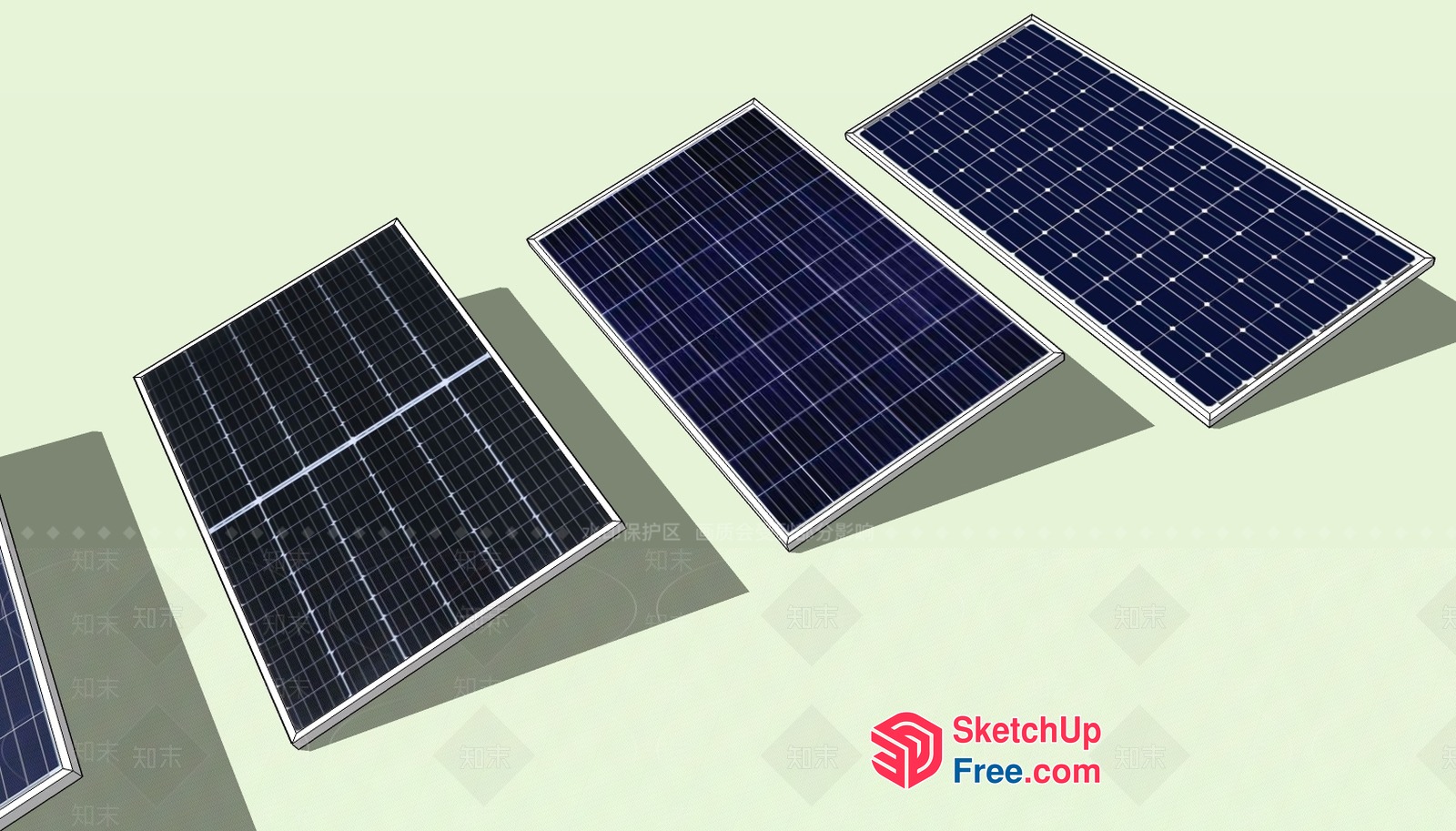 Solar Panels In A Row 3D SketchUp File