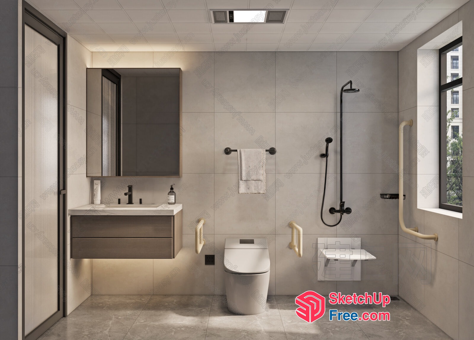 Modern Bathroom Interior With Clean Lines And Minimalist Decor 3D SketchUp File
