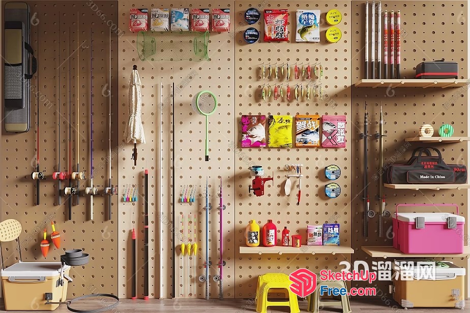 Fishing Gear And Accessories 3D SketchUp File