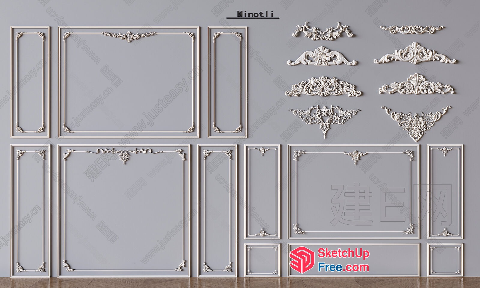 Decorative Wall Paneling Collection 3D SketchUp File