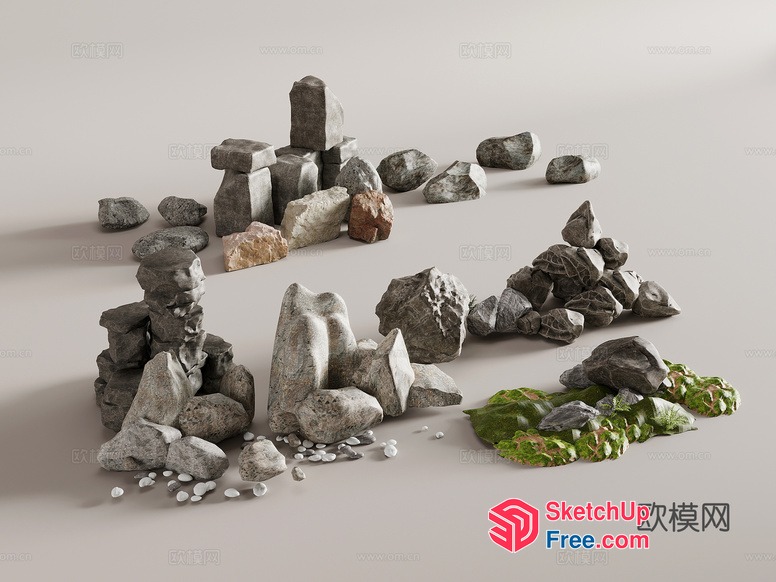 Stone Piles And Stacks 3D SketchUp File