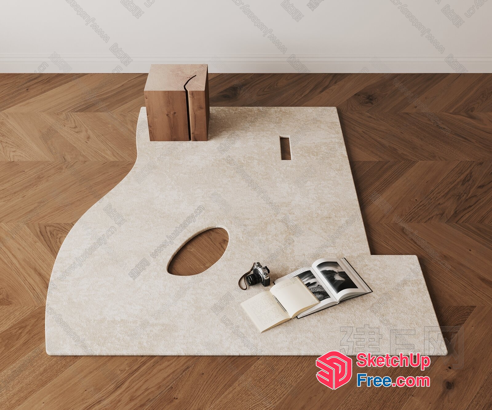Elegant Wood Furniture With Modern Design 3D SketchUp File