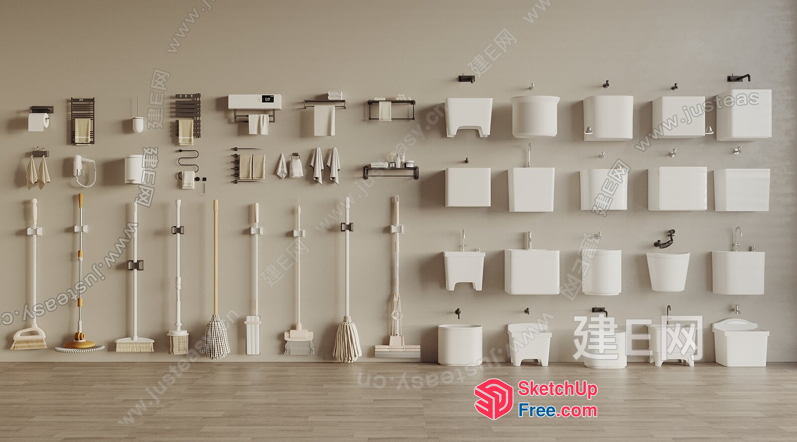 A Variety Of Cleaning Tools And Accessories 3D SketchUp File