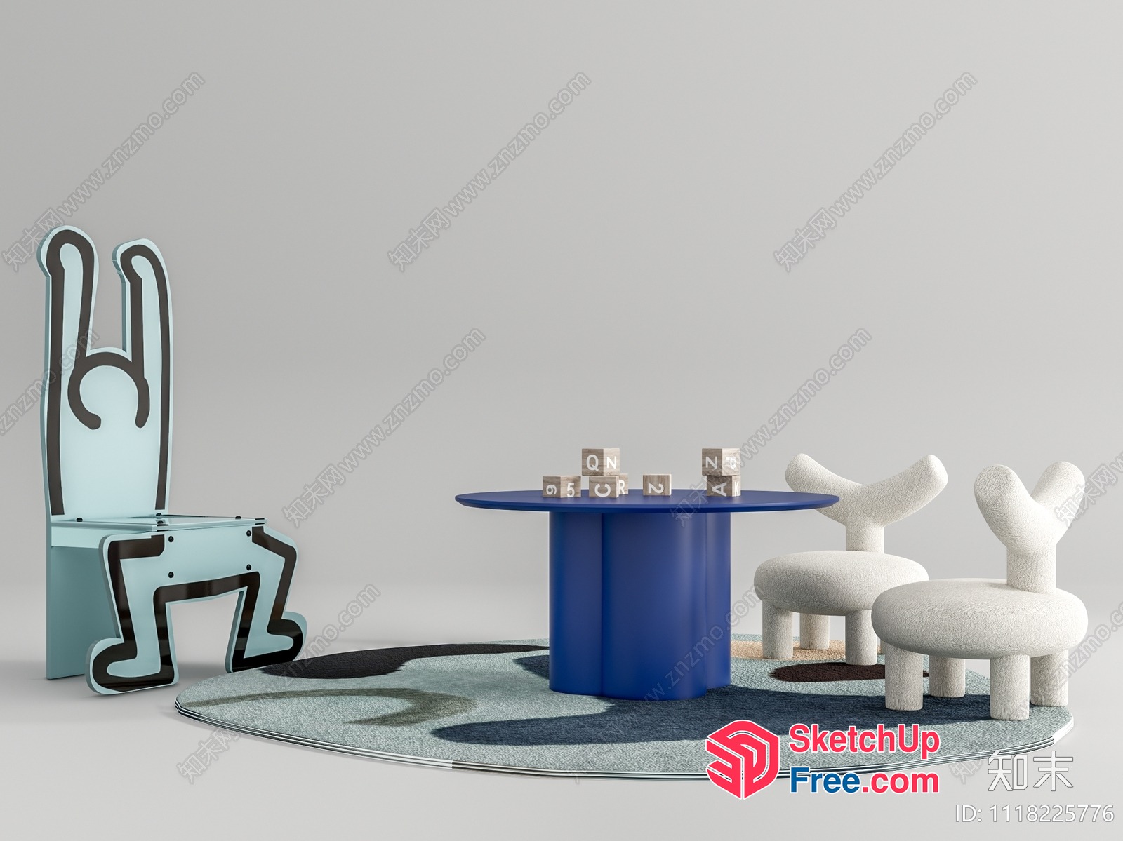 Modern Interior Design With Unique Furniture Pieces 3D SketchUp File