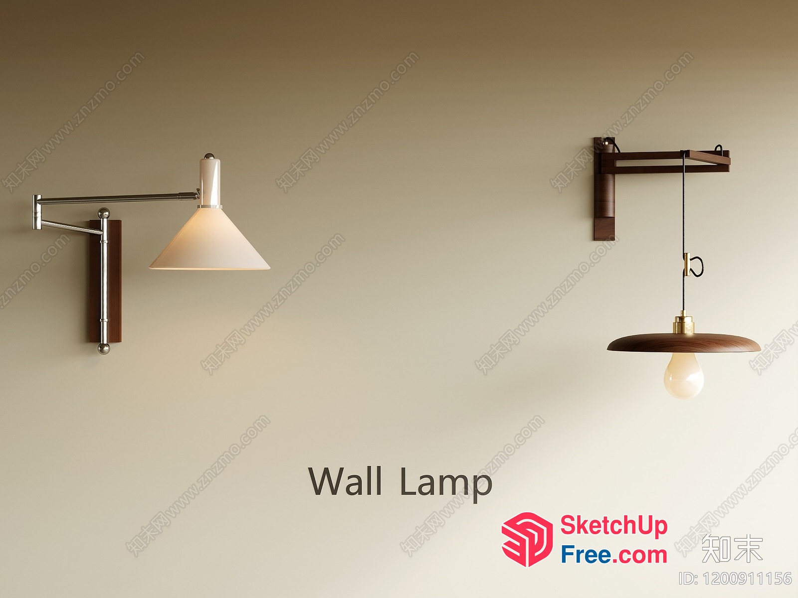 Modern Wall Lamp With Hanging Shade 3D SketchUp File