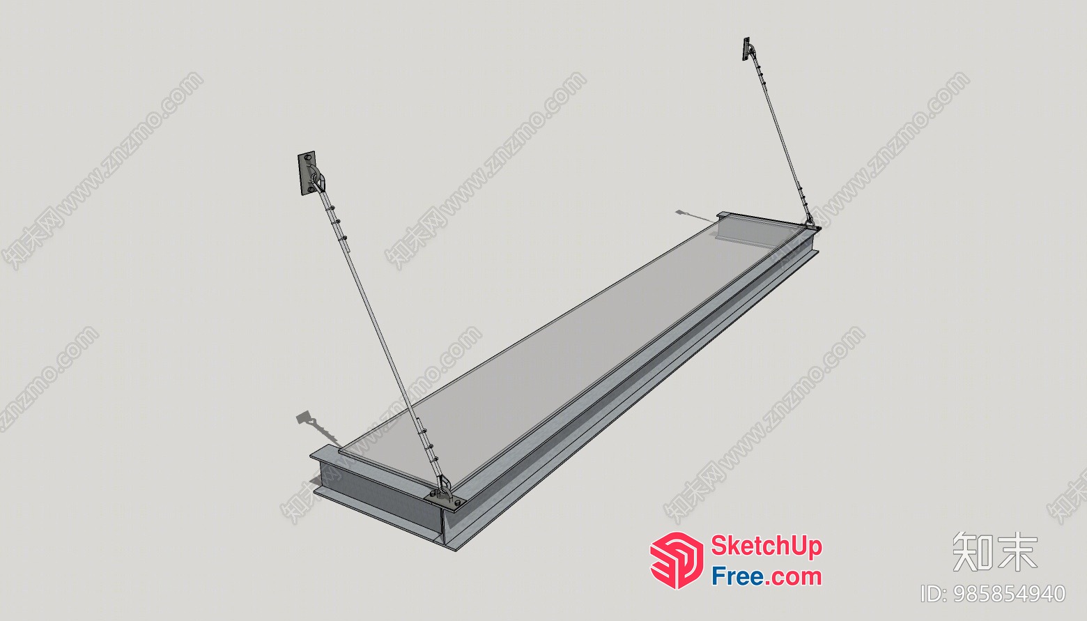 Suspended Ceiling Panel With Adjustable Hinges 3D SketchUp File