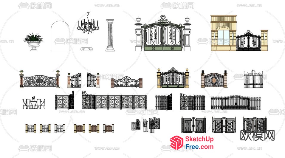 Ornate Ironwork And Ornamentation 3D SketchUp File