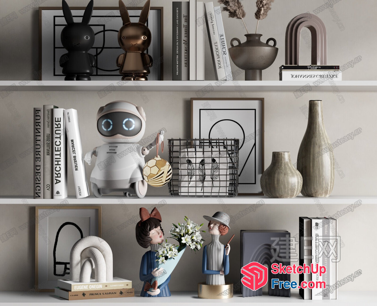 Modern Artistic Shelf Decor 3D SketchUp File