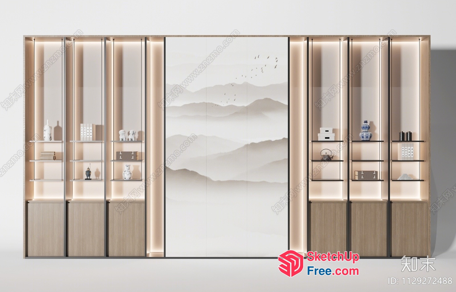Modern Minimalist Japanese Style Wall Decor 3D SketchUp File