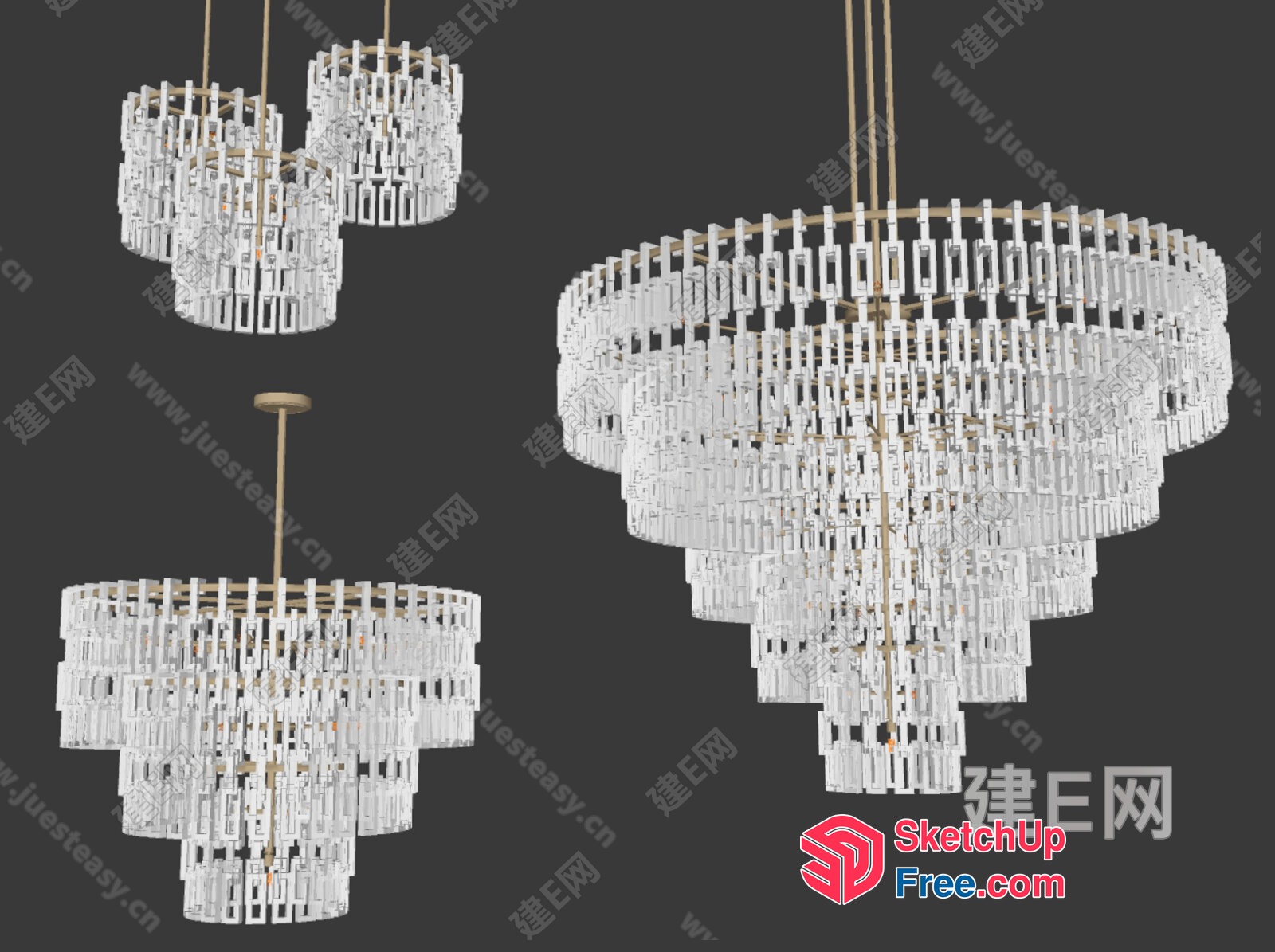 Elegant Crystal Chandelier Design 3D SketchUp File