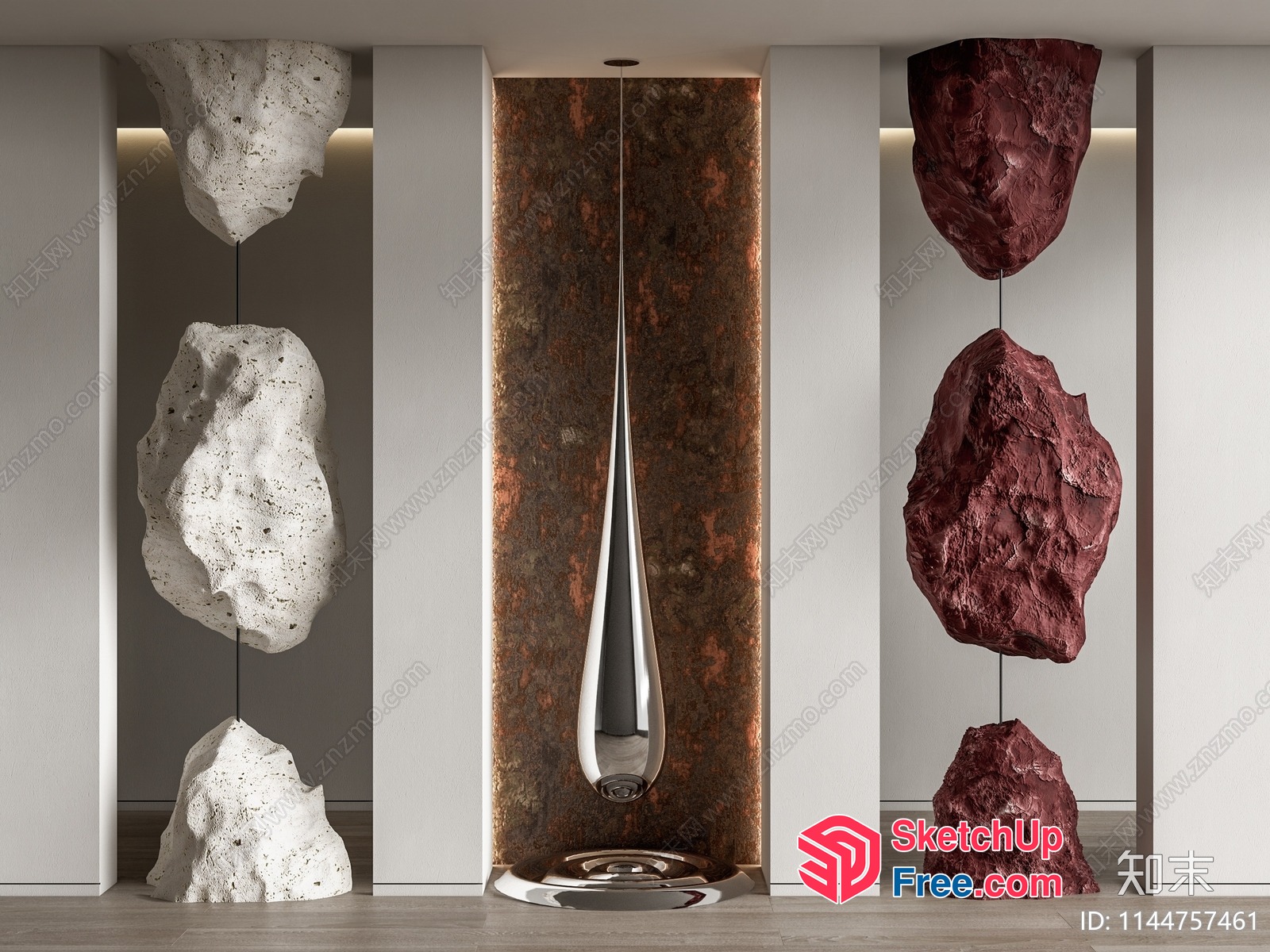 Unique Rock Formation Decorative Pillars 3D SketchUp File