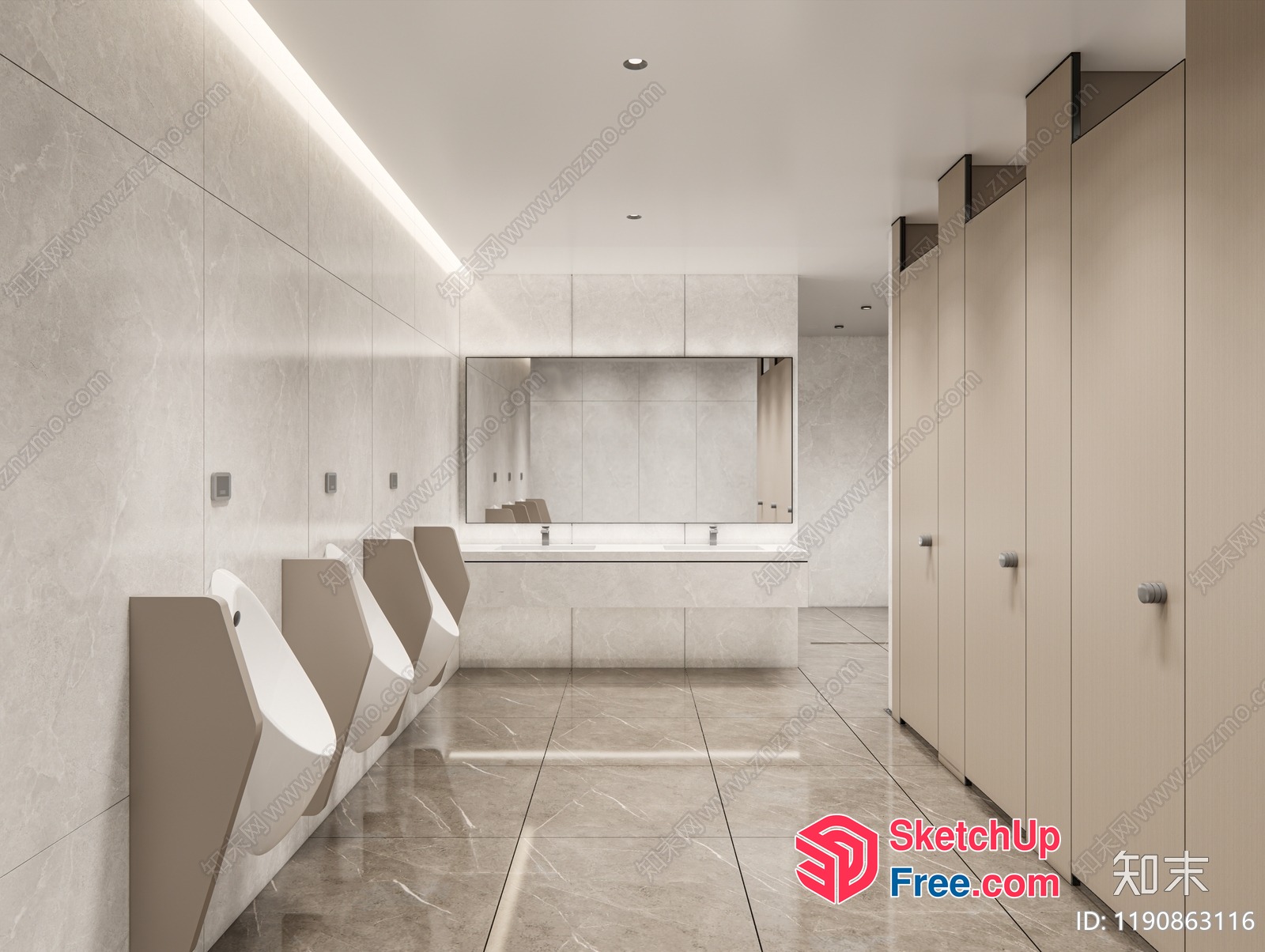 Modern Minimalist Bathroom Design With Sleek Fixtures 3D SketchUp File