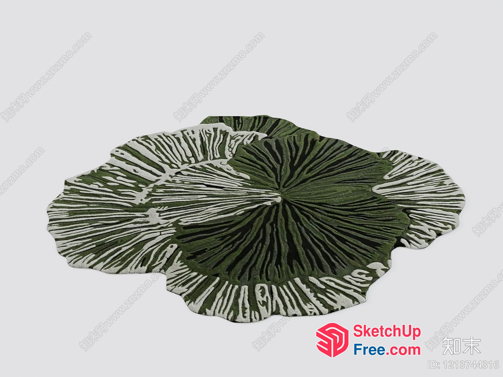 Exquisite Japanese-Style Green Leaf Design 3D SketchUp File