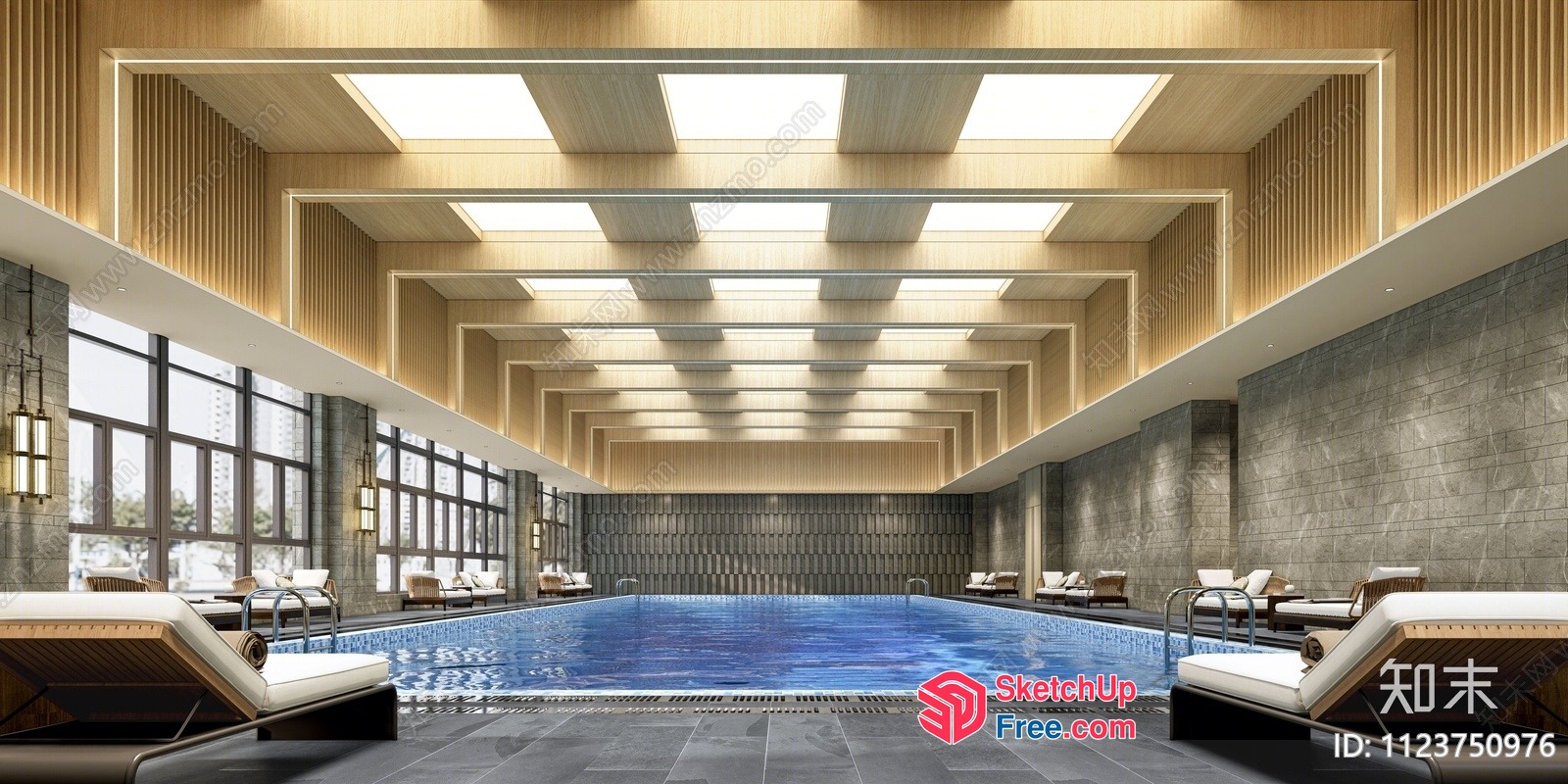 Luxurious Modern Swimming Pool Interior 3D SketchUp File