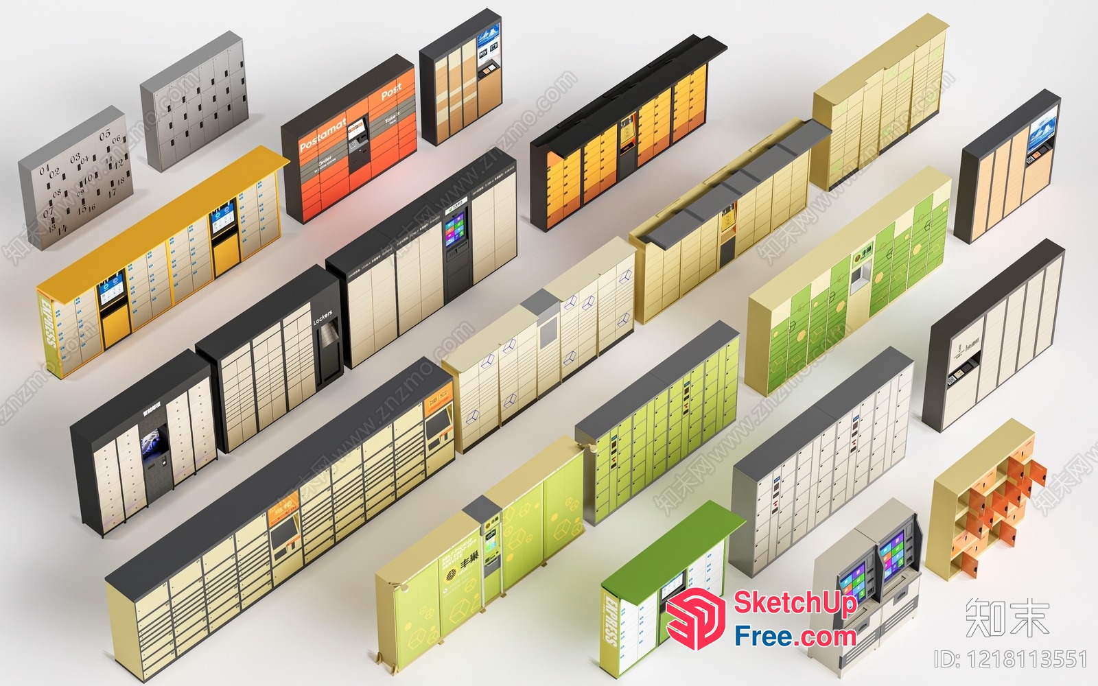 Multiple Automated Parcel Lockers 3D SketchUp File