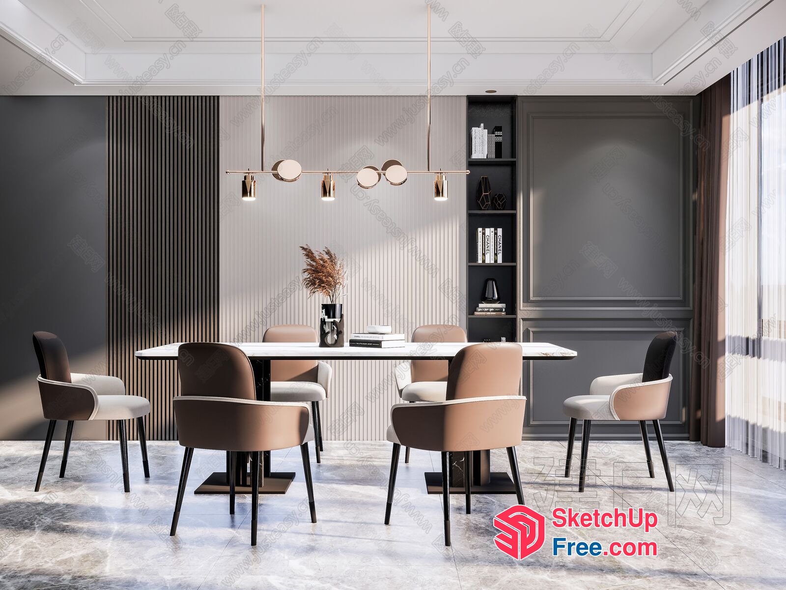 Modern Minimalist Dining Room Interior Design 3D SketchUp File