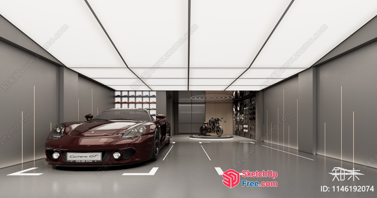 Garage And Motorbike Display Area 3D SketchUp File
