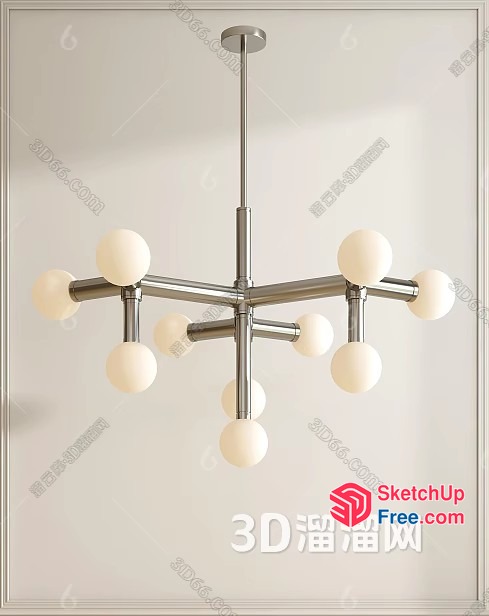 Modern Minimalist Ceiling Light Fixture 3D SketchUp File